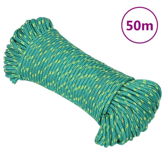 vidaXL Boat Rope Green 3 mm 50 m Polypropylene