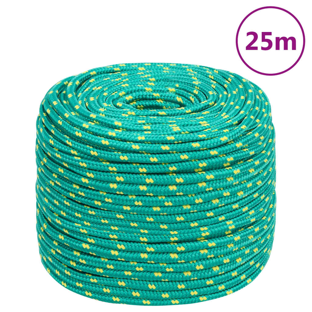 vidaXL Boat Rope Green 8 mm 25 m Polypropylene