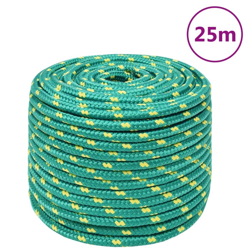 vidaXL Boat Rope Green 12 mm 25 m Polypropylene