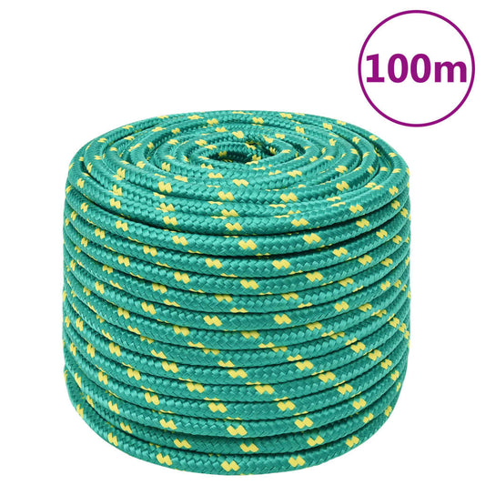 vidaXL Boat Rope Green 12 mm 100 m Polypropylene