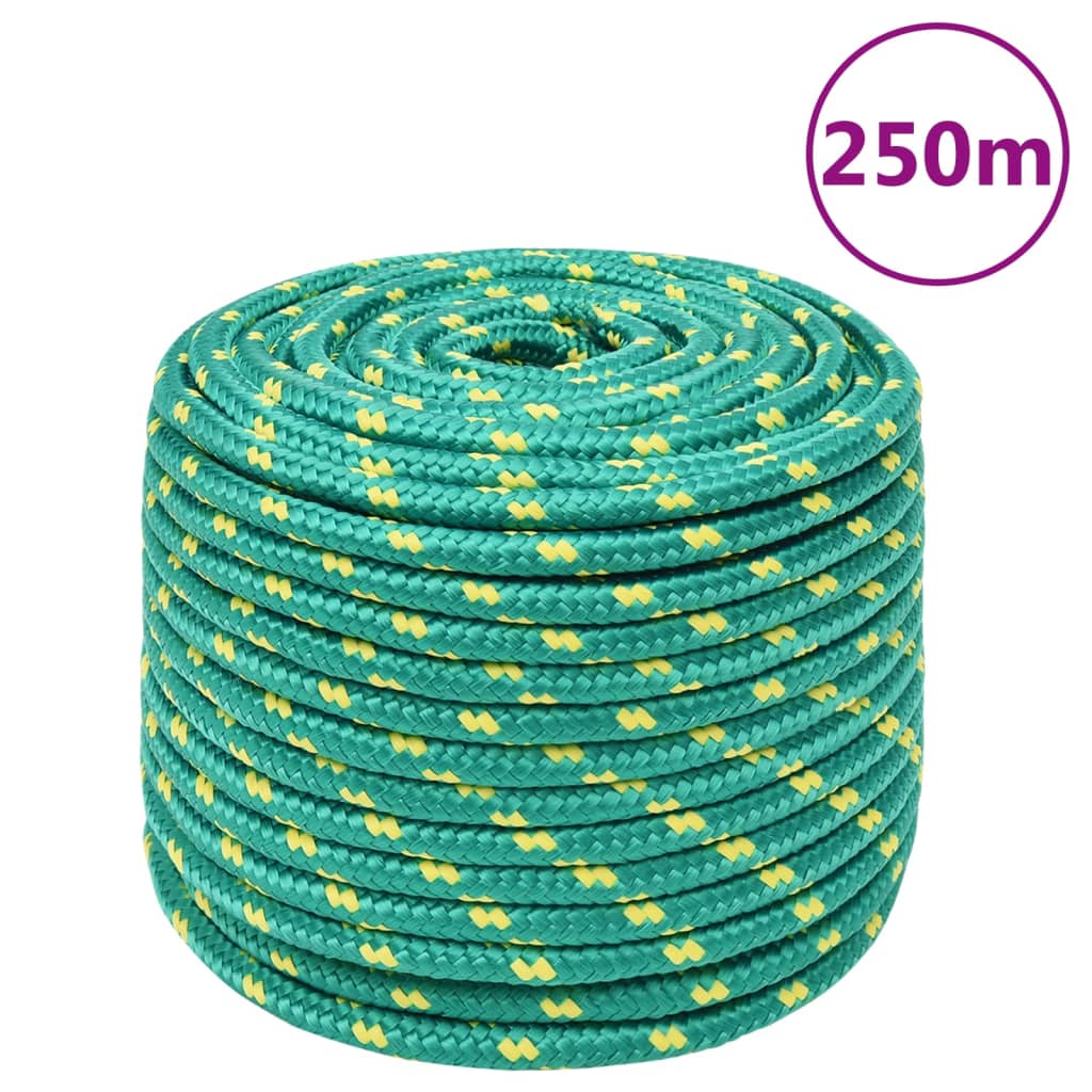 vidaXL Boat Rope Green 12 mm 250 m Polypropylene