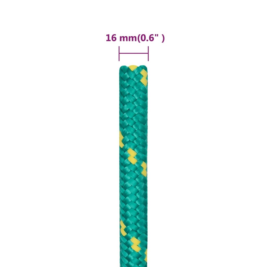 vidaXL Boat Rope Green 16 mm 25 m Polypropylene