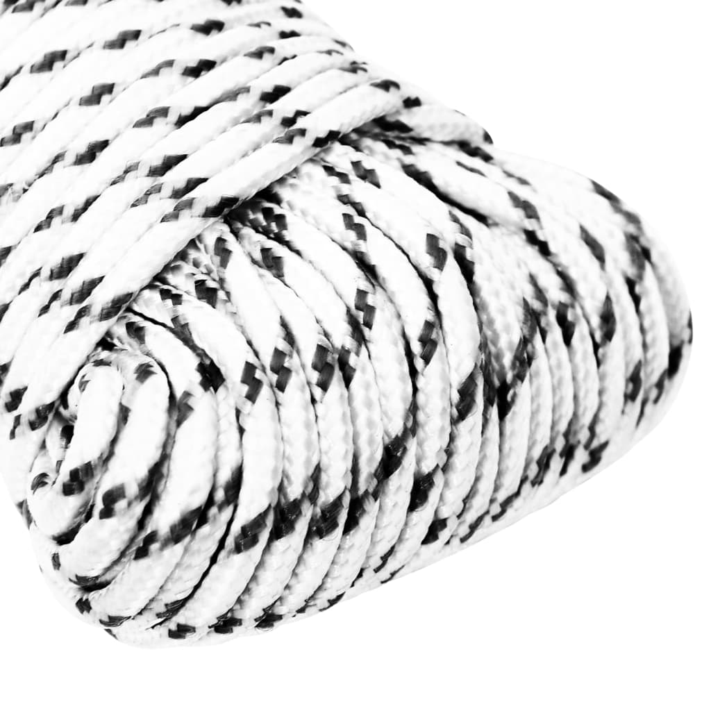 vidaXL Braided Boat Rope White 3 mmx500 m Polyester