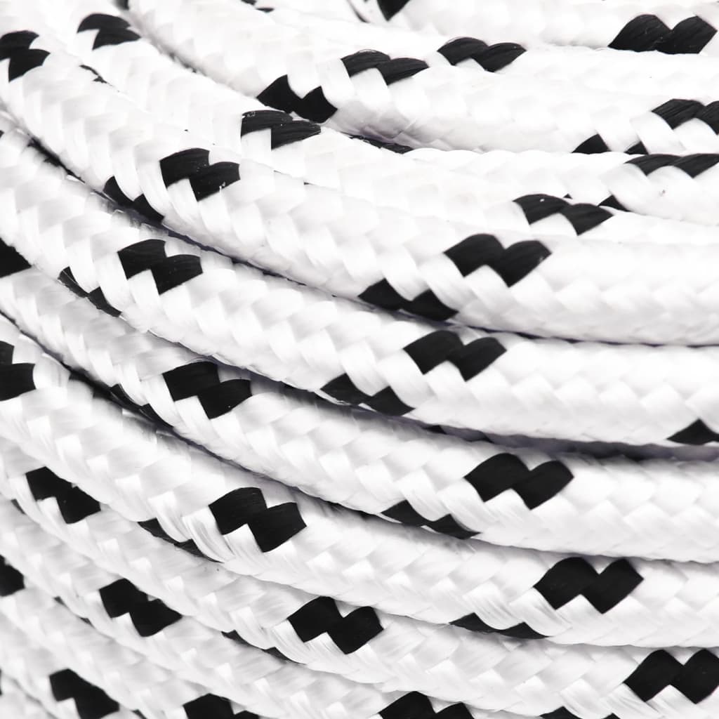 vidaXL Braided Boat Rope White 6 mmx100 m Polyester