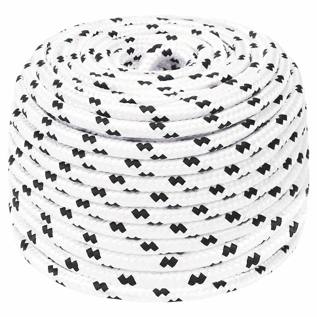 Braided Boat Rope White 10 mmx25 m Polyester