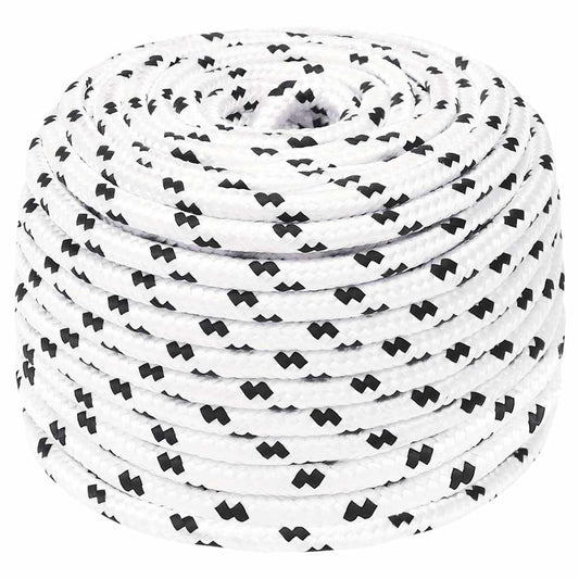 Braided Boat Rope White 10 mmx25 m Polyester