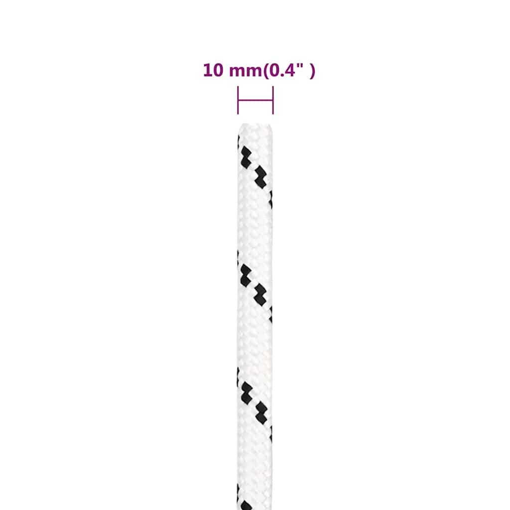 Braided Boat Rope White 10 mmx25 m Polyester