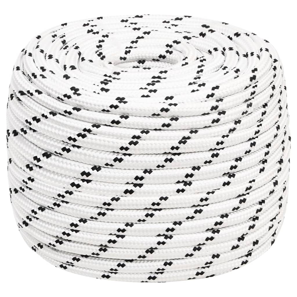 Braided Boat Rope White 14 mmx100 m Polyester
