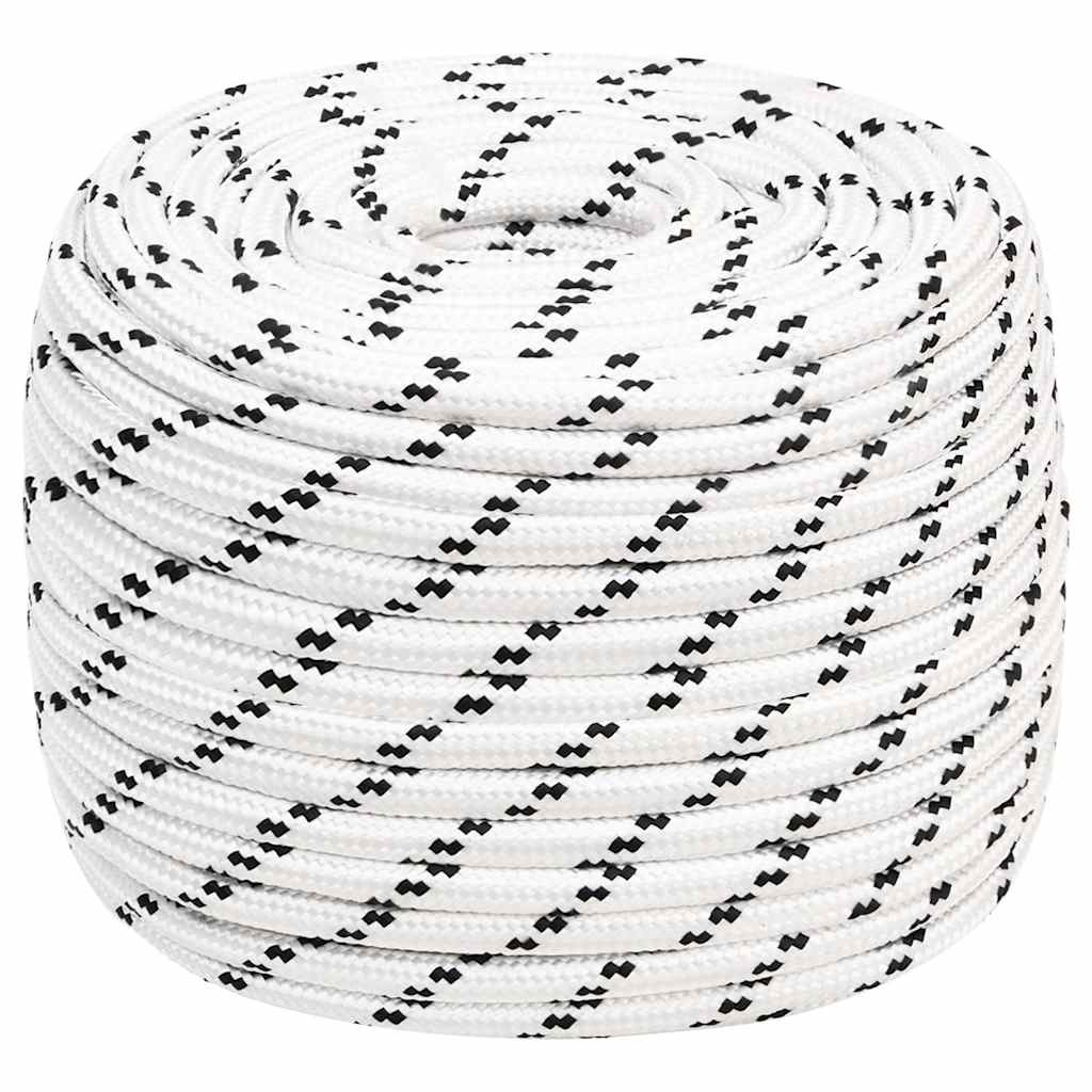 Braided Boat Rope White 14 mmx100 m Polyester
