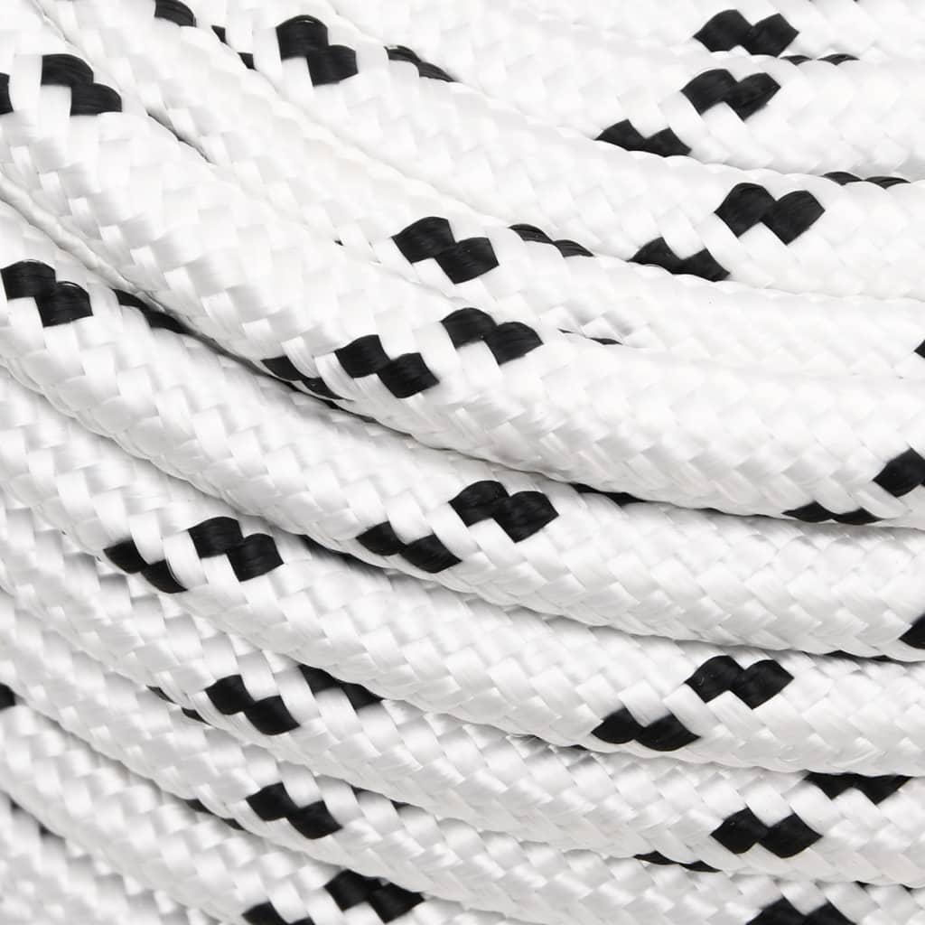 Braided Boat Rope White 14 mmx250 m Polyester