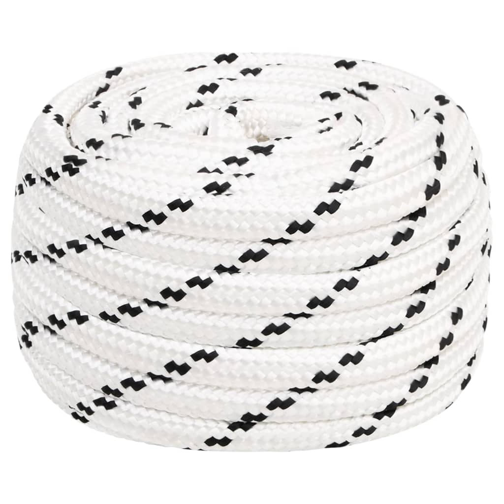 vidaXL Braided Boat Rope White 16 mmx25 m Polyester