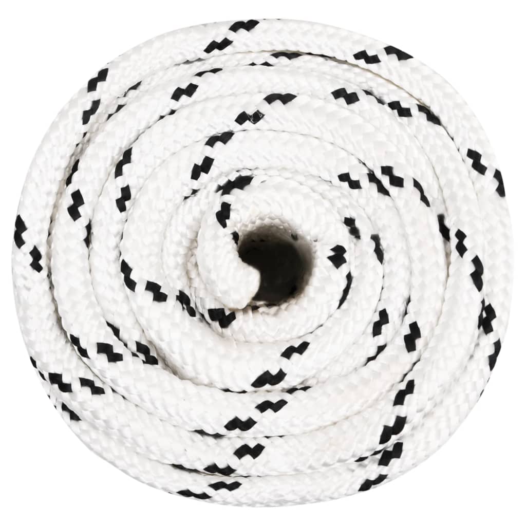 vidaXL Braided Boat Rope White 16 mmx25 m Polyester