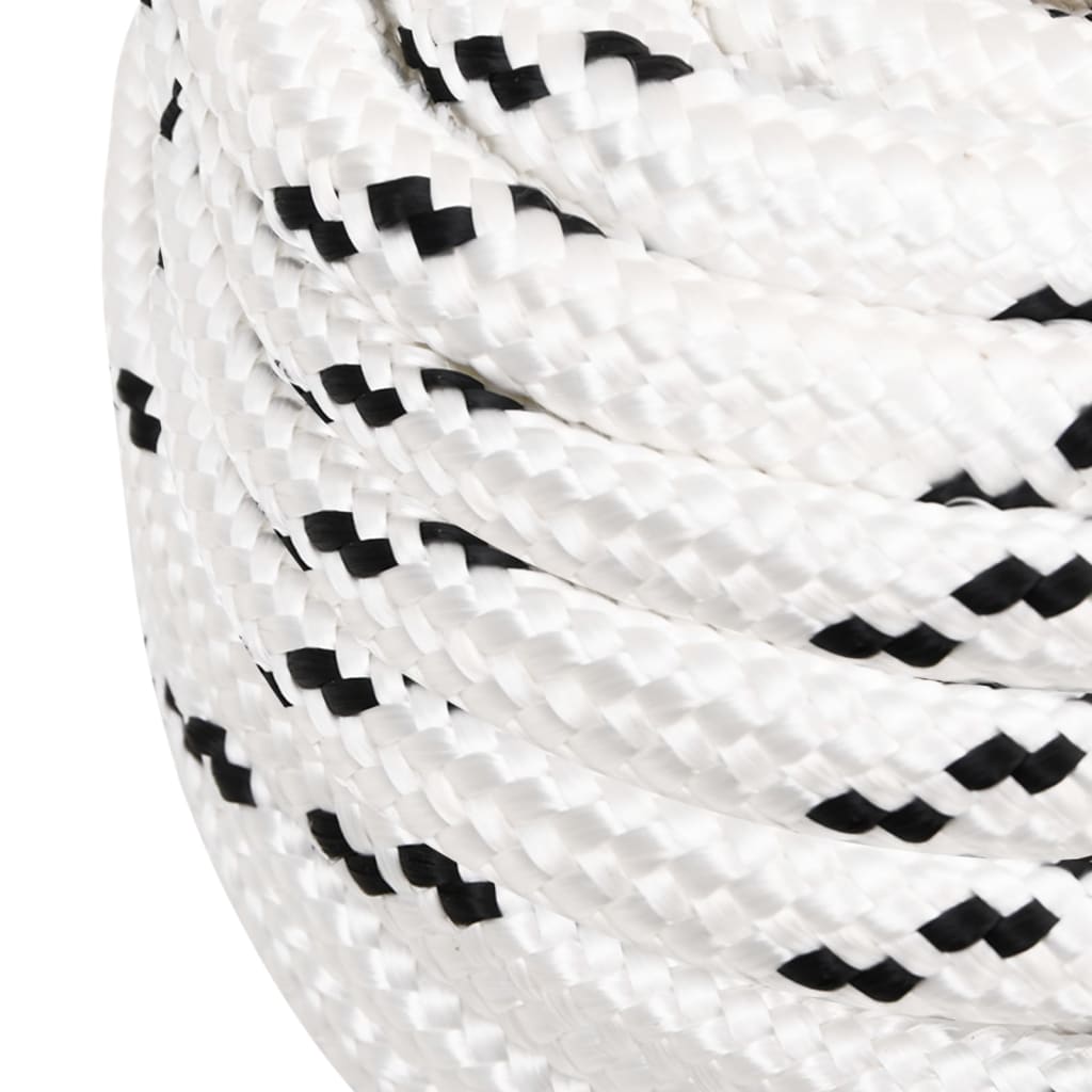 vidaXL Braided Boat Rope White 20 mmx50 m Polyester