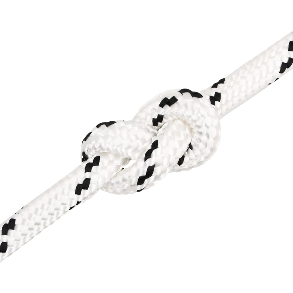 vidaXL Braided Boat Rope White 20 mmx50 m Polyester