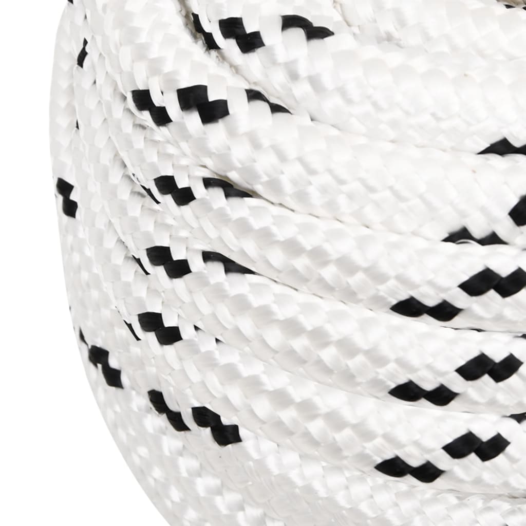 vidaXL Braided Boat Rope White 20 mmx100 m Polyester