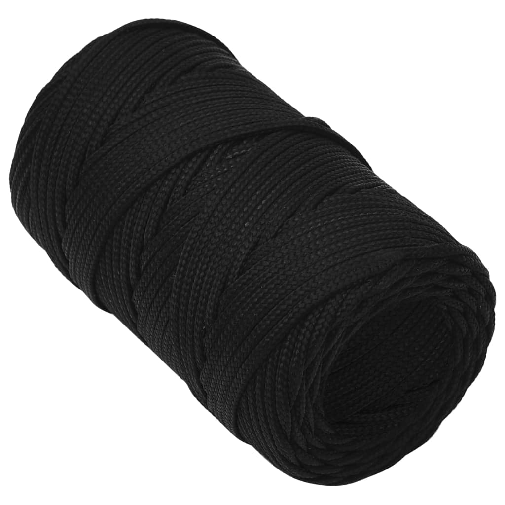 vidaXL Work Rope Black 2 mm 50 m Polyester