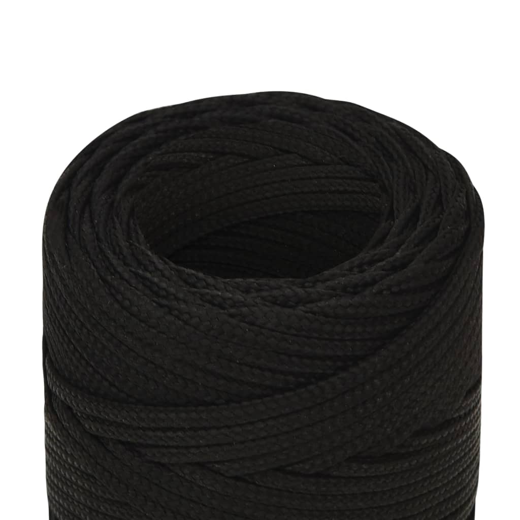 vidaXL Work Rope Black 2 mm 50 m Polyester