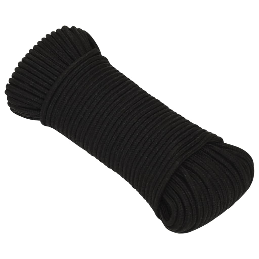 vidaXL Work Rope Black 3 mm 250 m Polyester