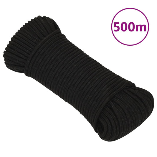 vidaXL Work Rope Black 3 mm 500 m Polyester