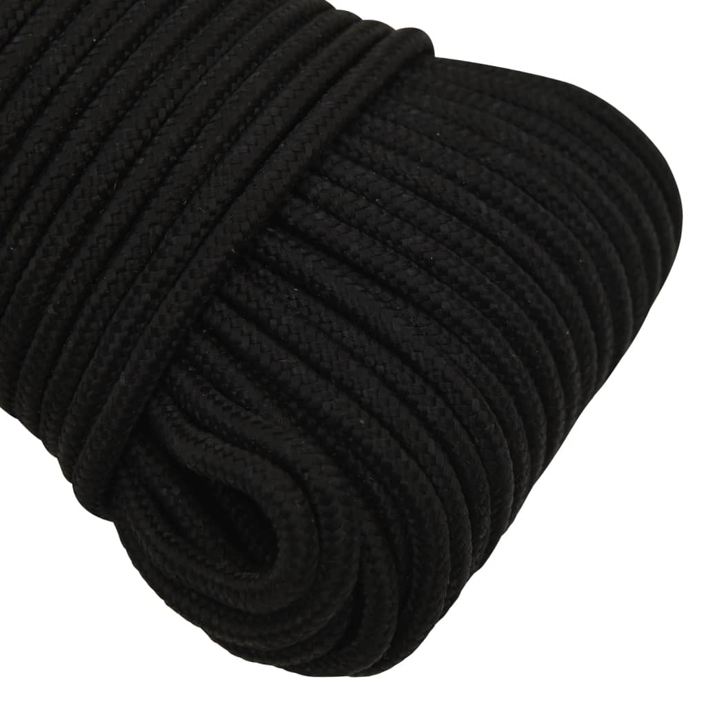 vidaXL Work Rope Black 4 mm 250 m Polyester