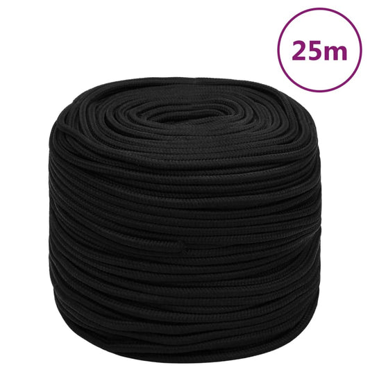 vidaXL Work Rope Black 8 mm 25 m Polyester