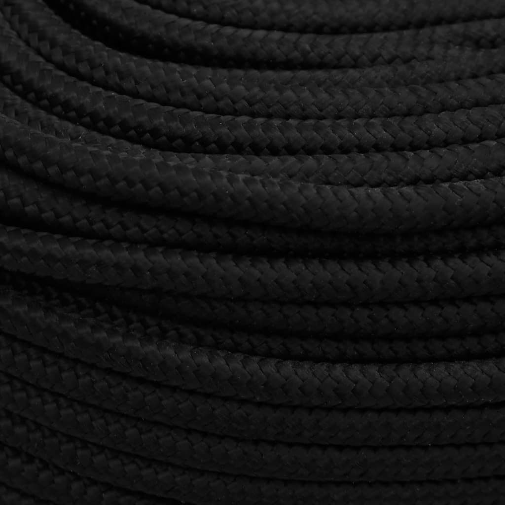 vidaXL Work Rope Black 10 mm 50 m Polyester