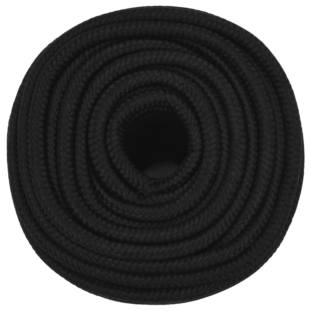 vidaXL Work Rope Black 12 mm 25 m Polyester