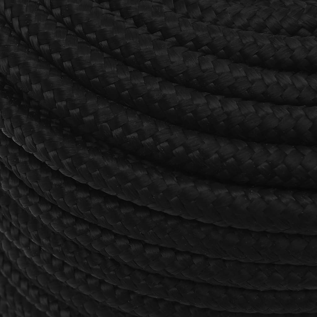 vidaXL Work Rope Black 12 mm 50 m Polyester