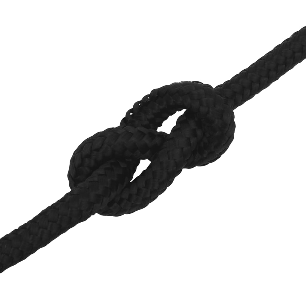 vidaXL Work Rope Black 12 mm 100 m Polyester