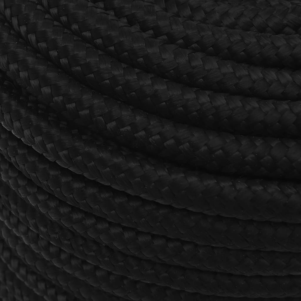 vidaXL Work Rope Black 14 mm 100 m Polyester