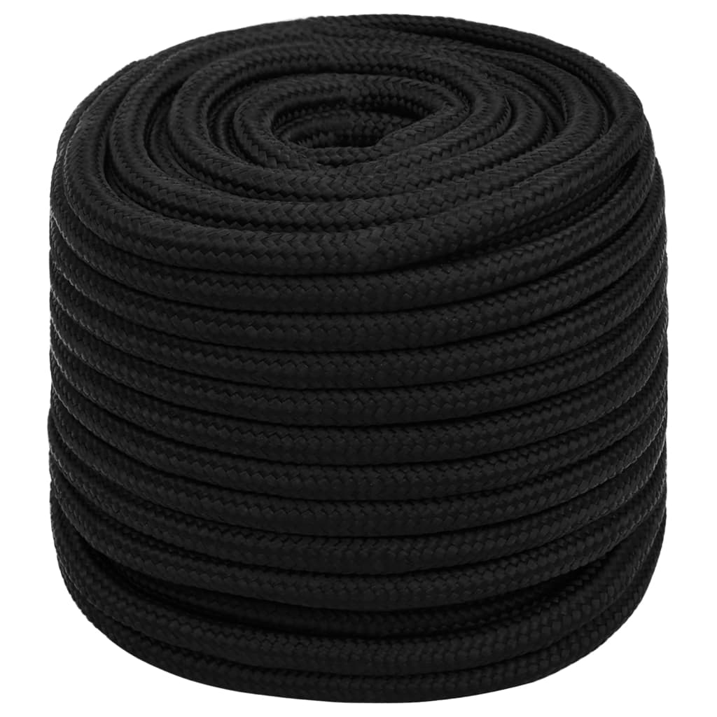 vidaXL Work Rope Black 16 mm 25 m Polyester