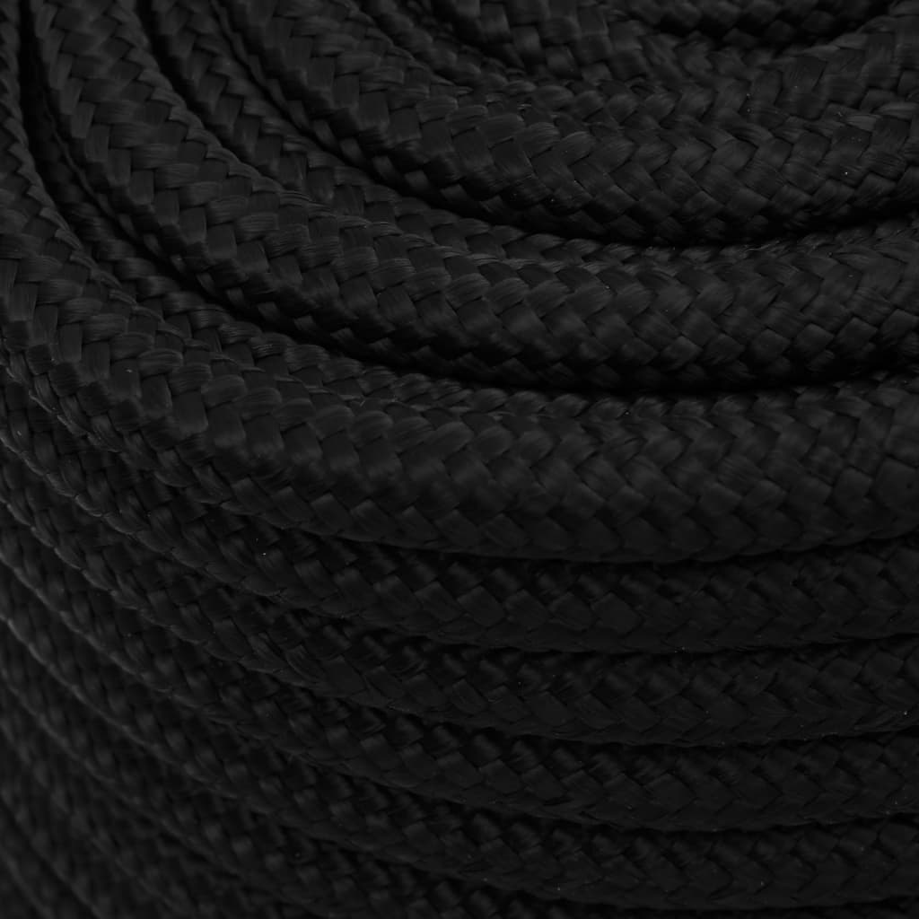 vidaXL Work Rope Black 16 mm 25 m Polyester