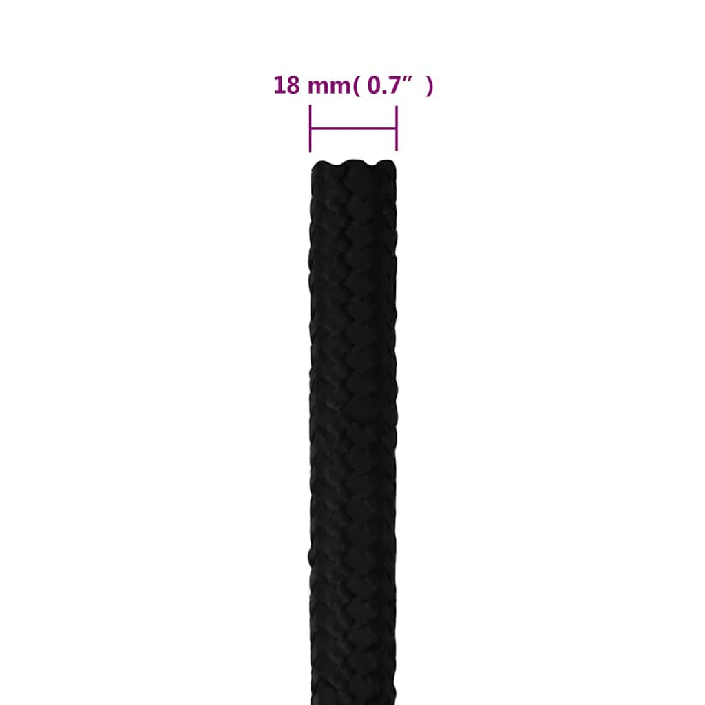 Work Rope Black 18 mm 50 m Polyester