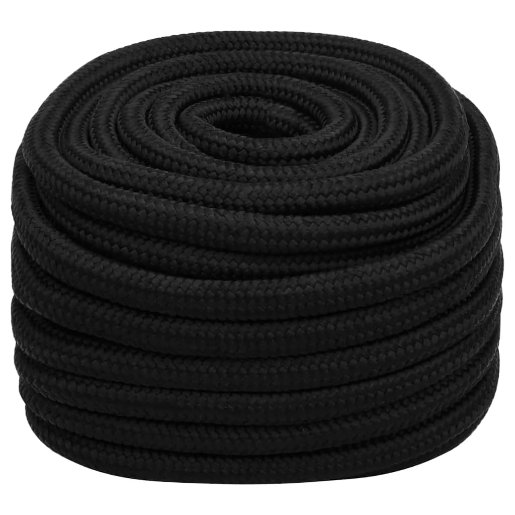 vidaXL Work Rope Black 20 mm 25 m Polyester