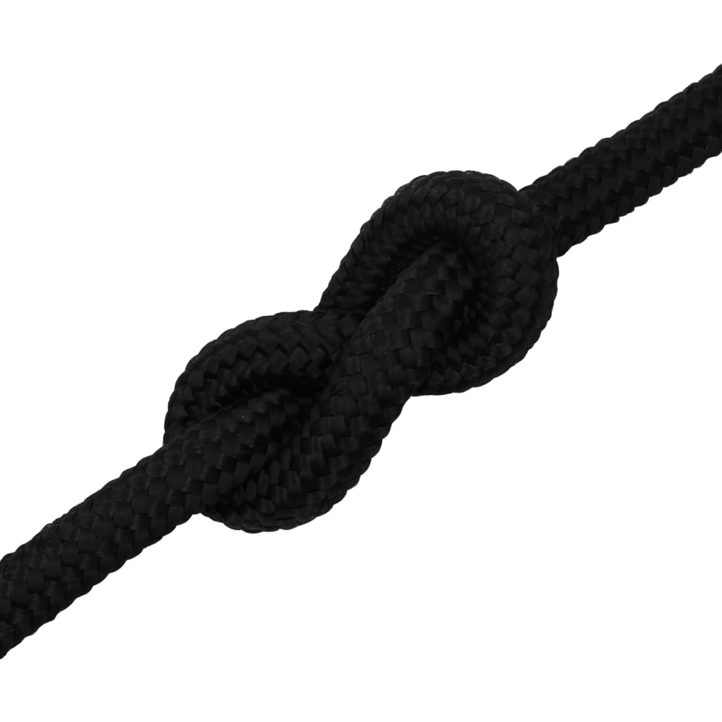 vidaXL Work Rope Black 20 mm 25 m Polyester