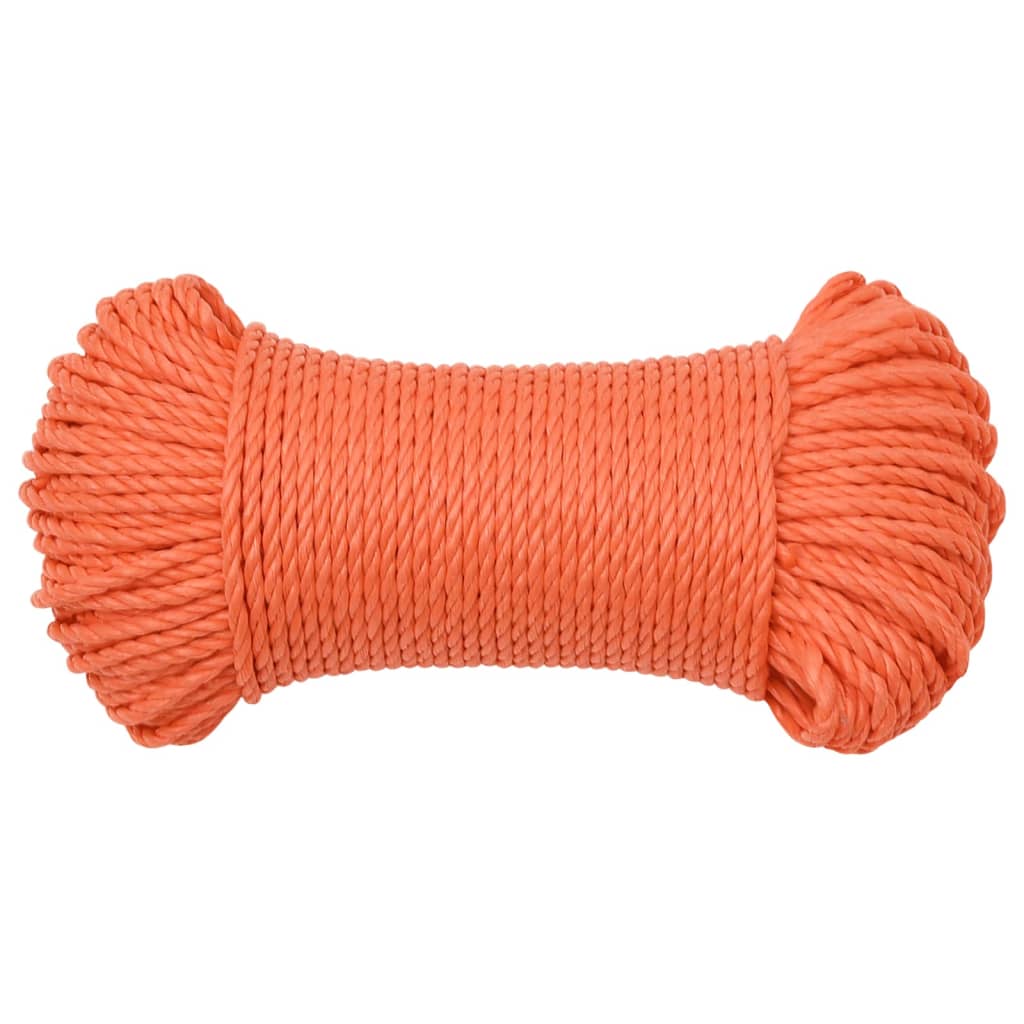 vidaXL Work Rope Orange 6 mm 25 m Polypropylene