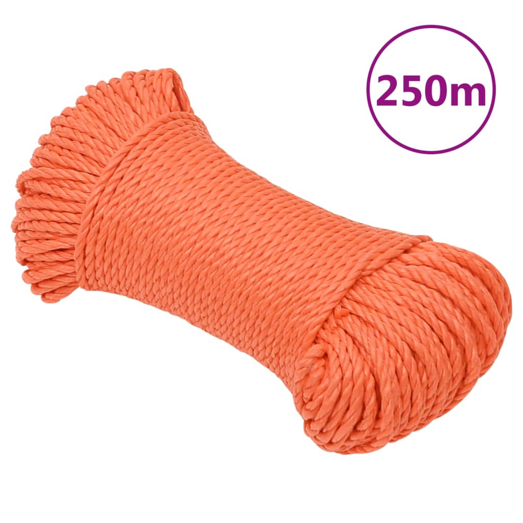 vidaXL Work Rope Orange 6 mm 250 m Polypropylene