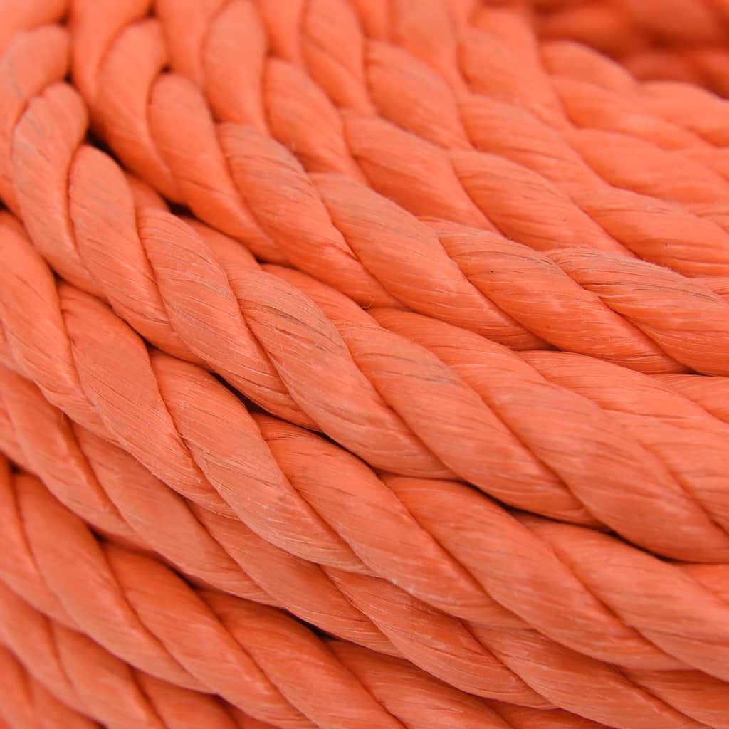 vidaXL Work Rope Orange 10 mm 50 m Polypropylene