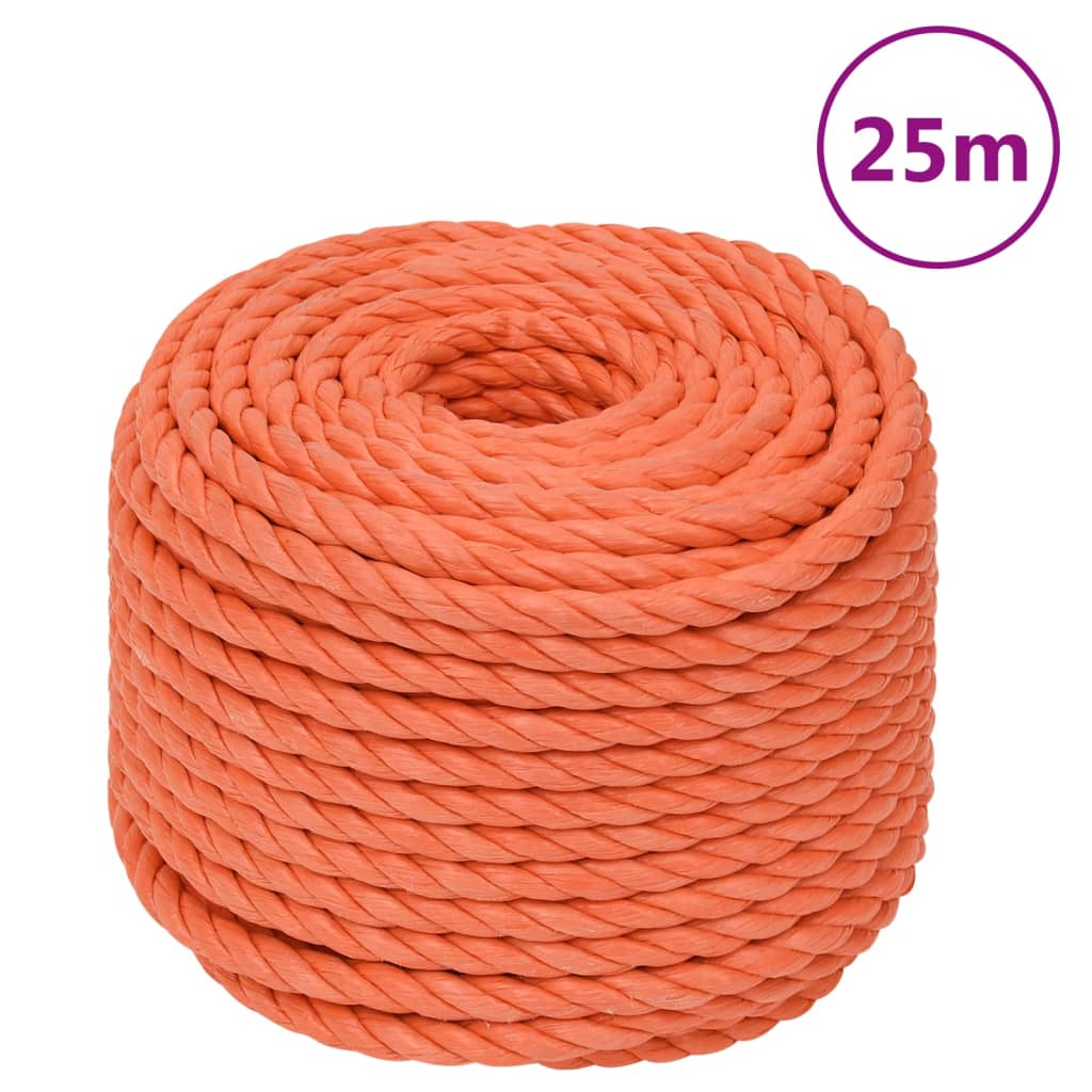 vidaXL Work Rope Orange 12 mm 25 m Polypropylene