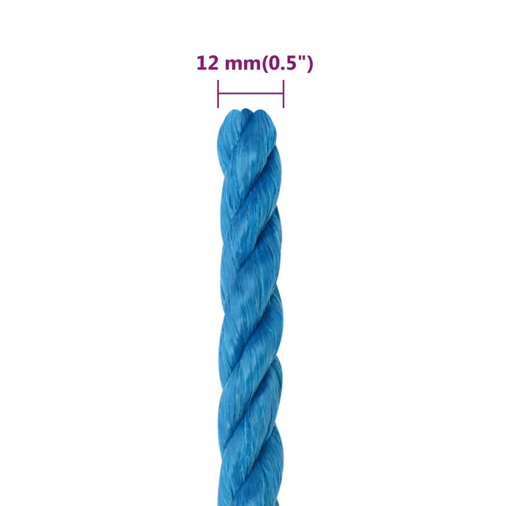 vidaXL Work Rope Blue 12 mm 25 m Polypropylene