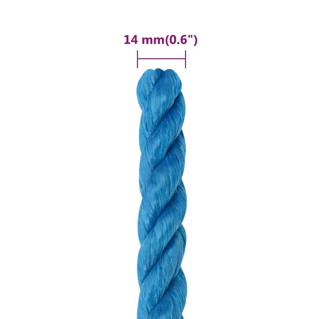 vidaXL Work Rope Blue 14 mm 50 m Polypropylene