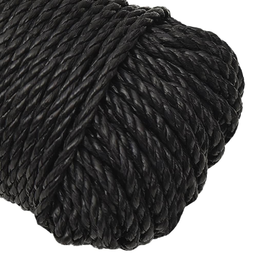 vidaXL Work Rope Black 3 mm 250 m Polypropylene