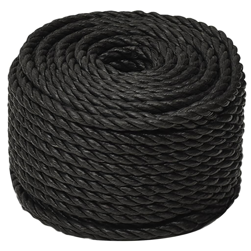 vidaXL Work Rope Black 10 mm 50 m Polypropylene