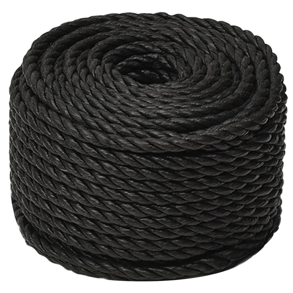 vidaXL Work Rope Black 12 mm 50 m Polypropylene