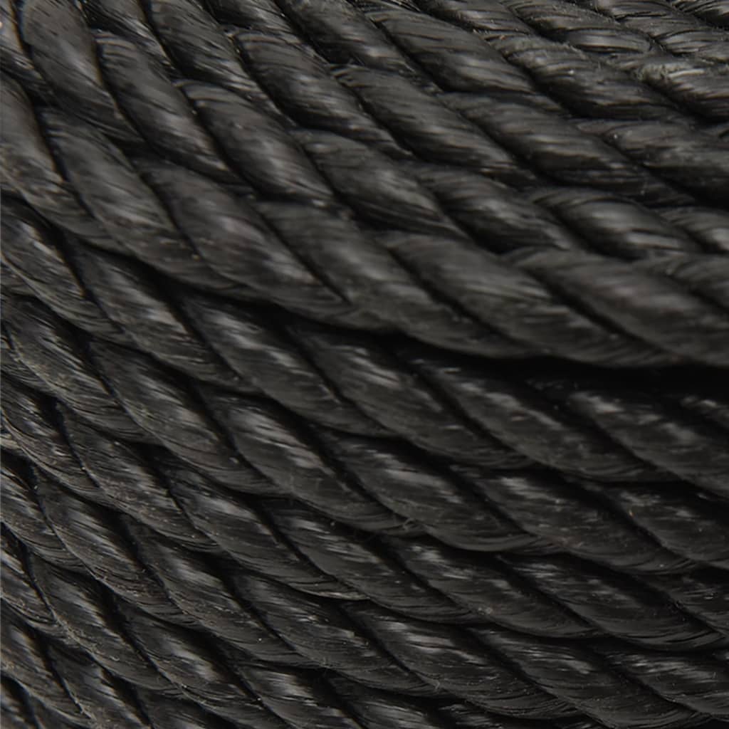 vidaXL Work Rope Black 12 mm 500 m Polypropylene