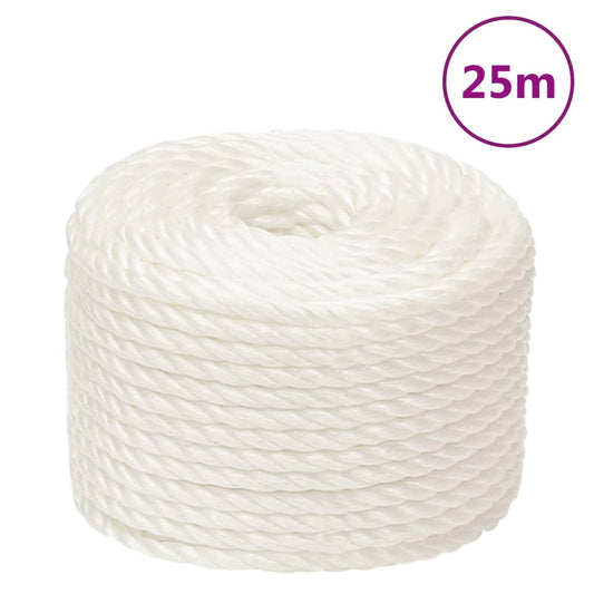 vidaXL Work Rope White 10 mm 25 m Polypropylene