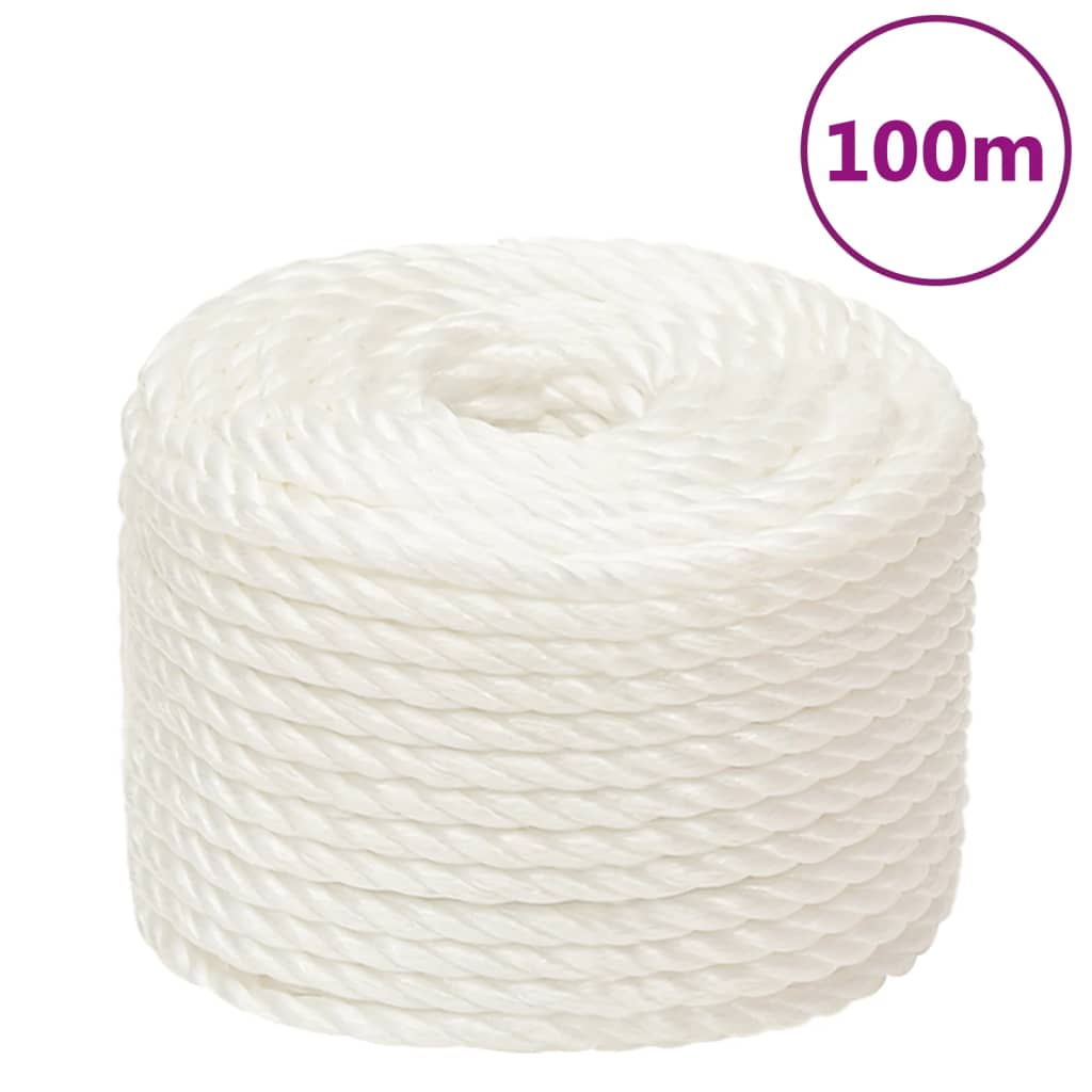 vidaXL Work Rope White 16 mm 100 m Polypropylene