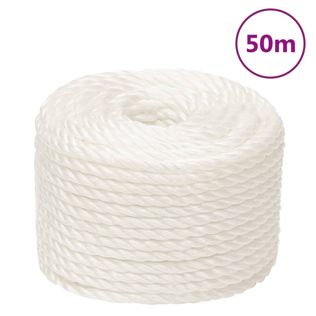 vidaXL Work Rope White 20 mm 50 m Polypropylene