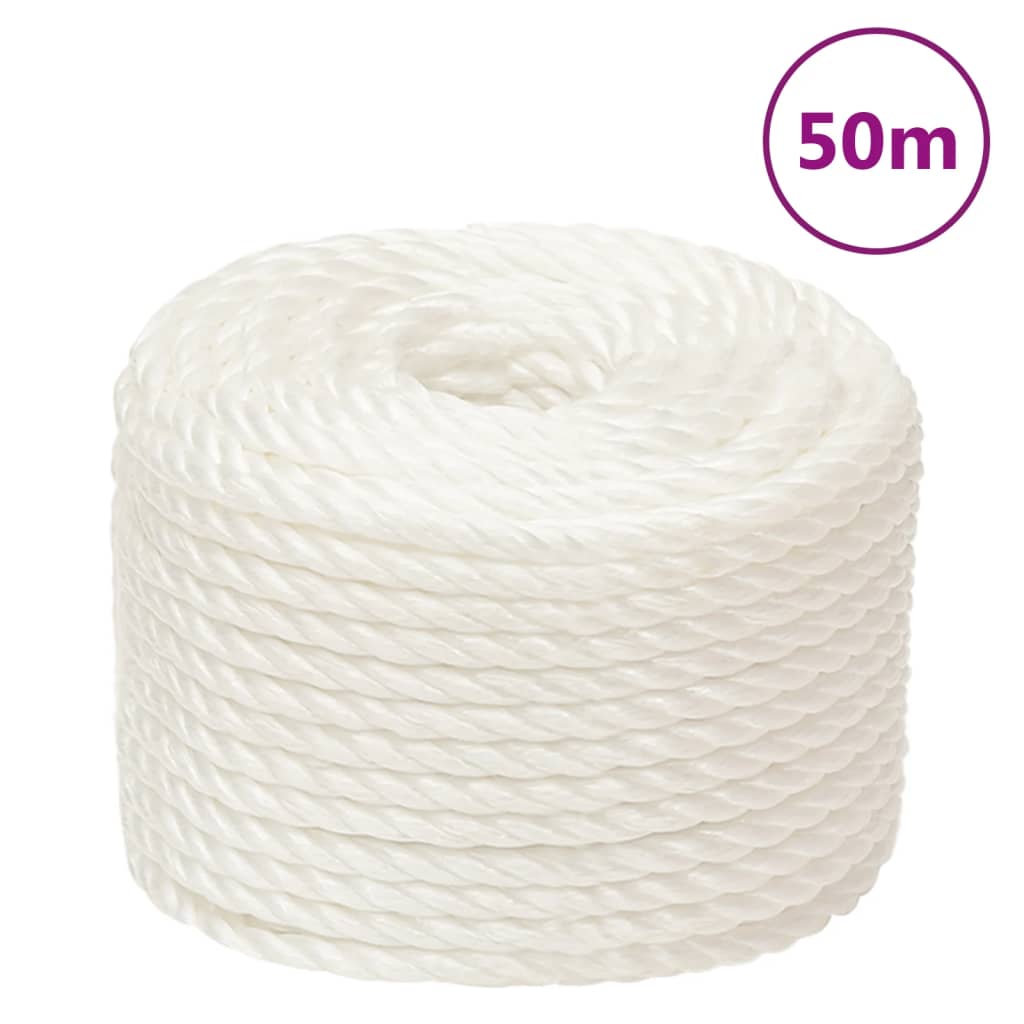 vidaXL Work Rope White 24 mm 50 m Polypropylene