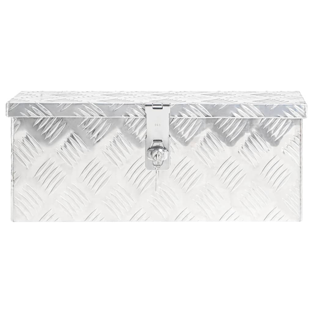 vidaXL Storage Box Silver 50x15x20.5 Aluminium